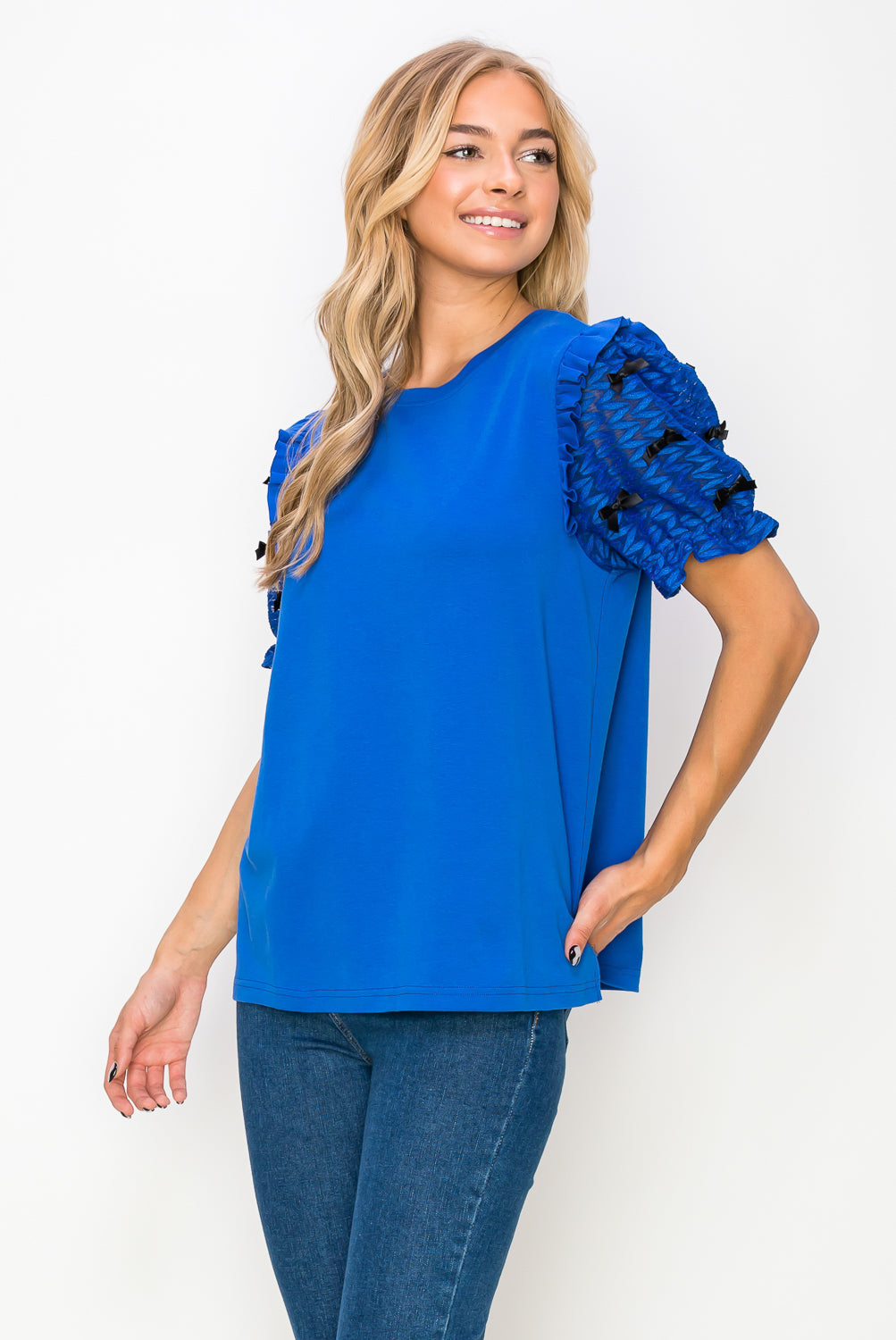 Rorie Pointe Knit Top with Ribbon Bows