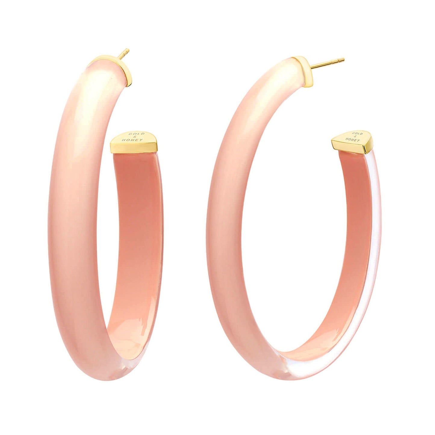 XL Oval Illusion Neutral Lucite Hoop Earrings