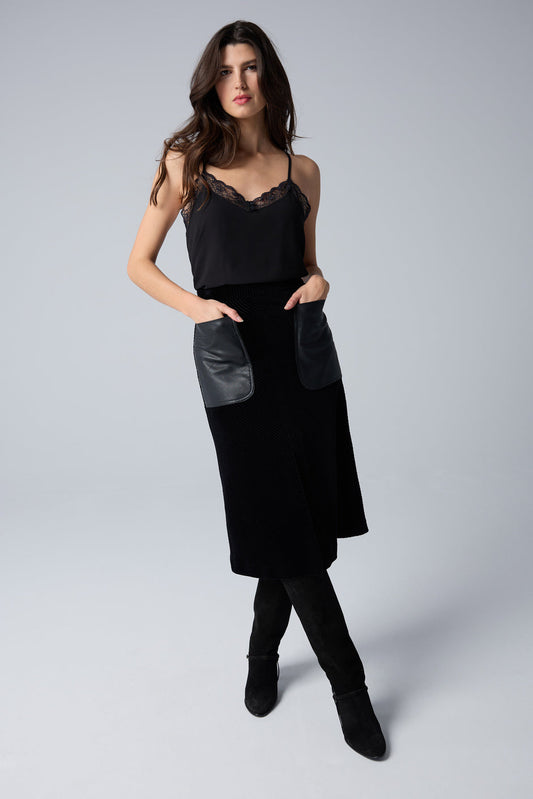 A-line skirt with patch pocket