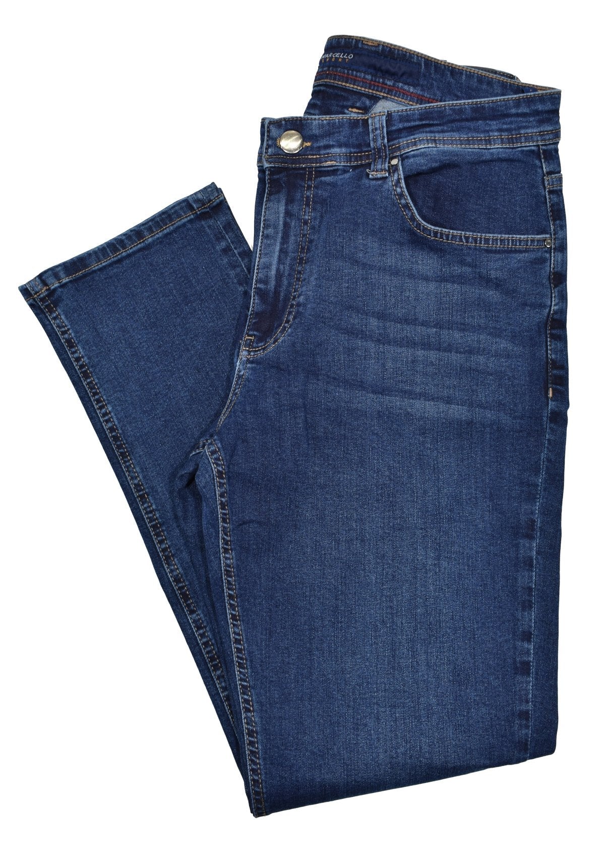 Upgrade your wardrobe with our new LP20 Denim jeans from Marcello. These lightweight washed denim jeans provide optimal comfort and support in all the right places for a perfect fit. With a slimmed leg and stretch for natural movement, you'll always look and feel your best.  Marcello Sport Mens Denim Jeans