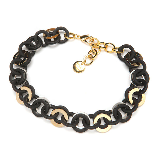Mini Sea Chain Necklace Matte Black