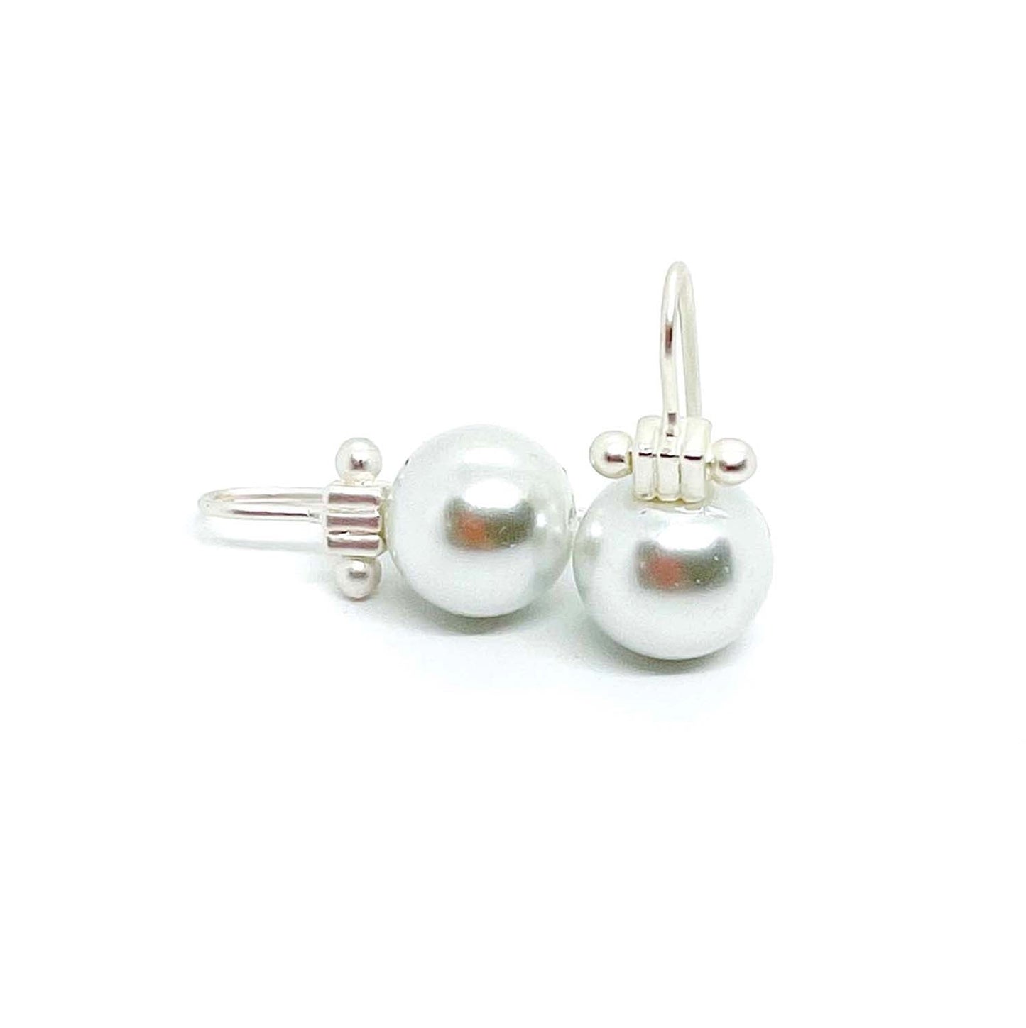 Pearl Matte Silver Earrings