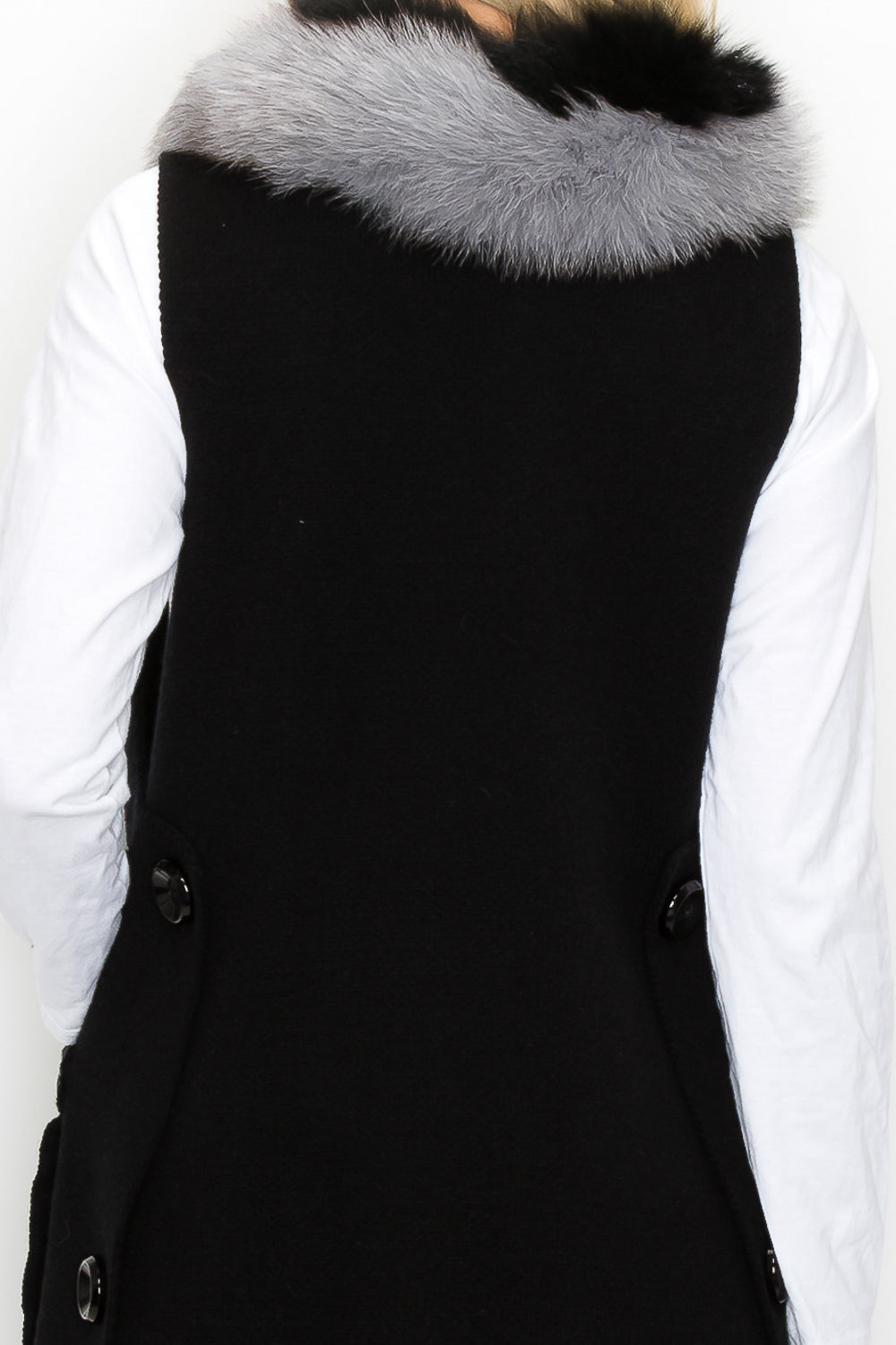 Selma Knitted Sweater Vest with Detachable Faux Fur