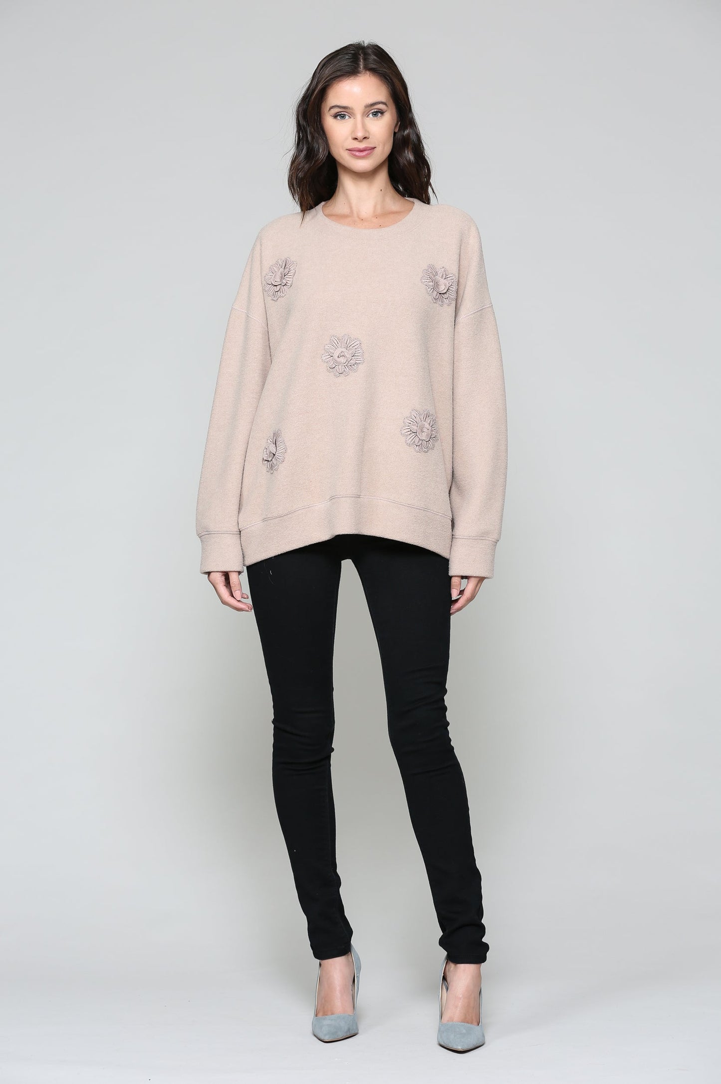 Serena Sweater with Flowers