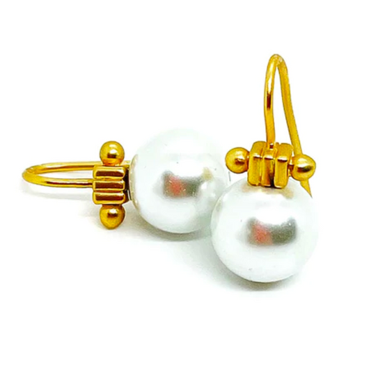 Pearl Matte Gold Earrings