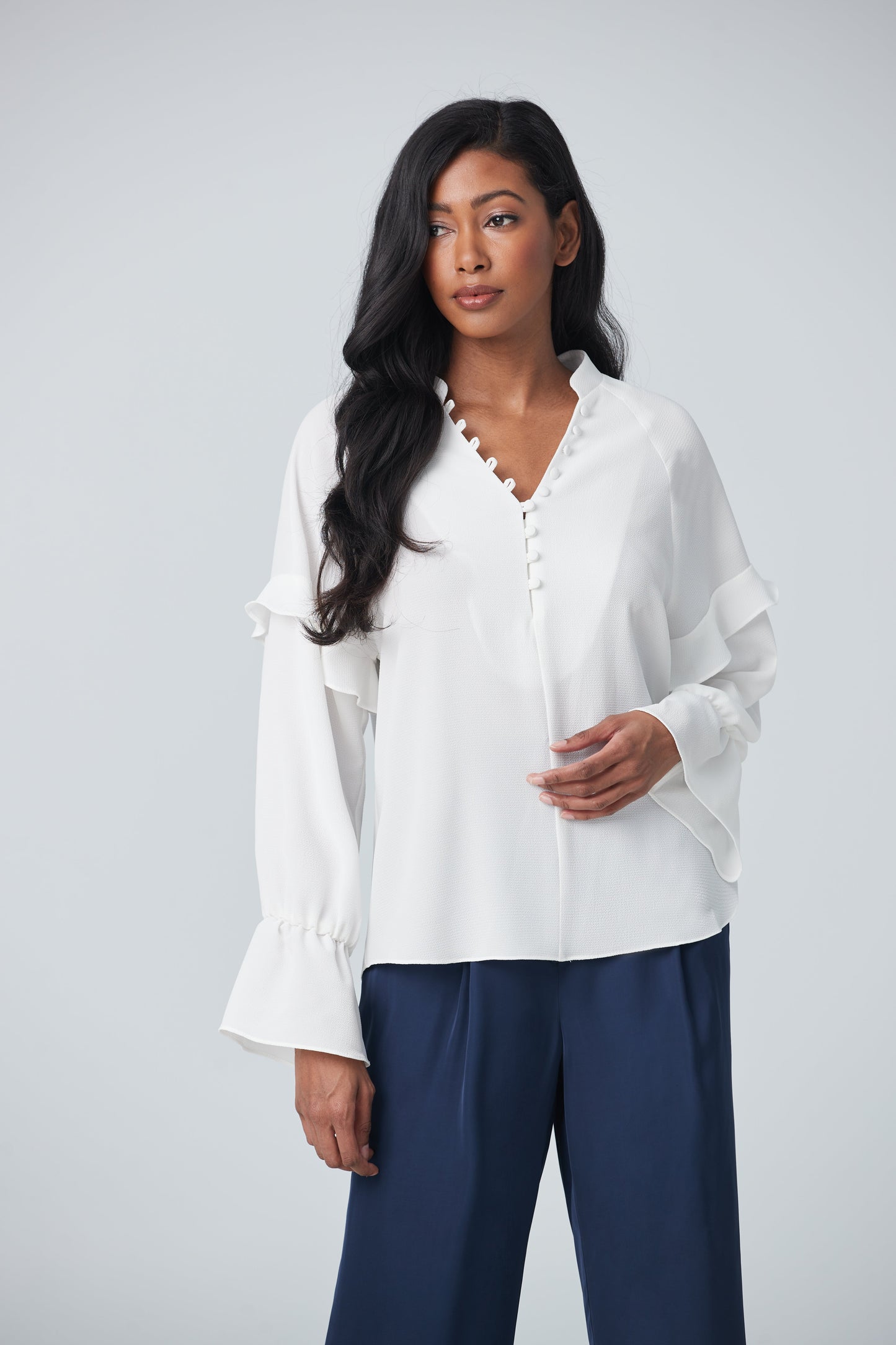Romantic blouse with ruffles