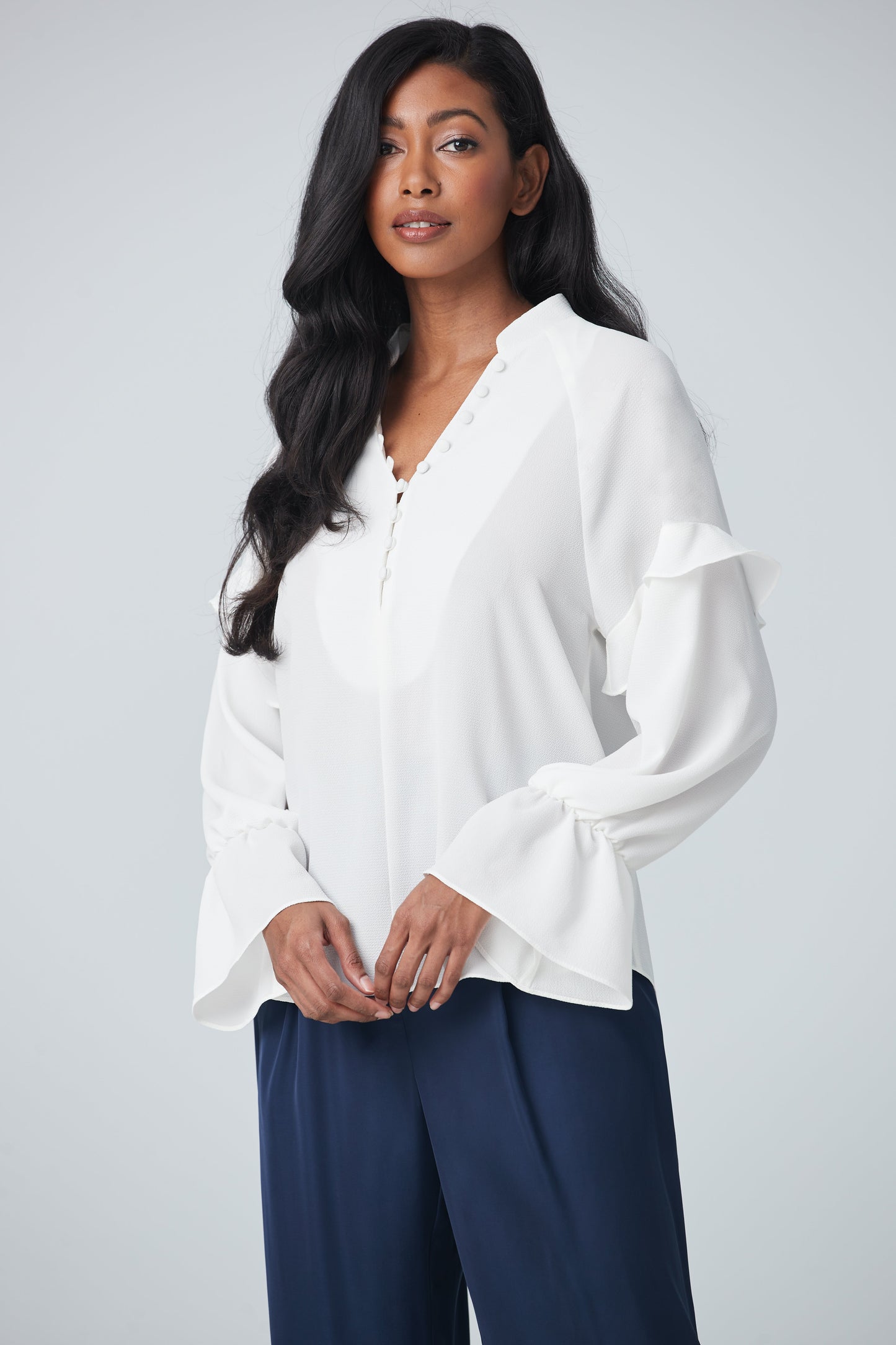 Romantic blouse with ruffles