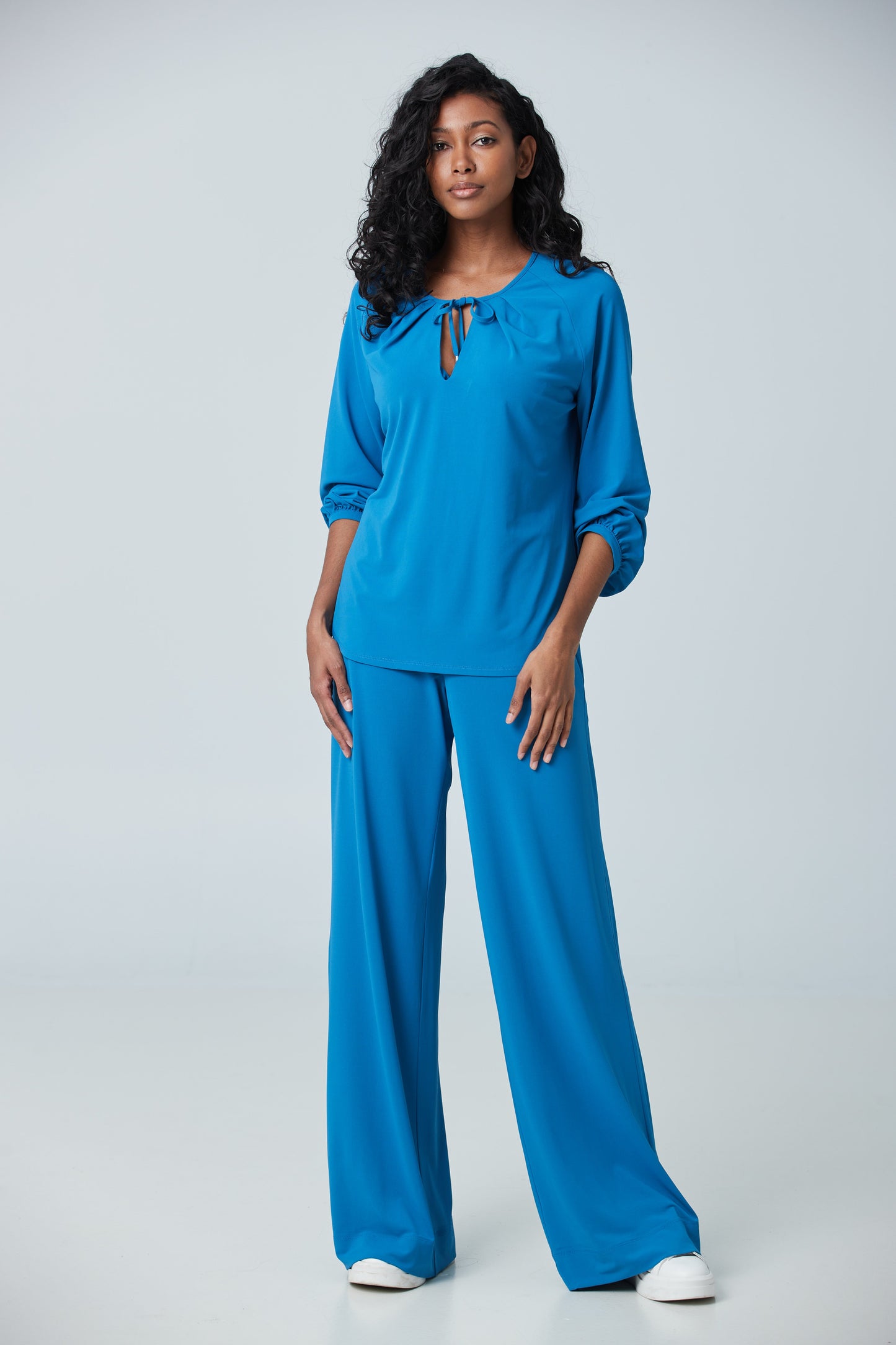 Top with billowy sleeves and key hole detail