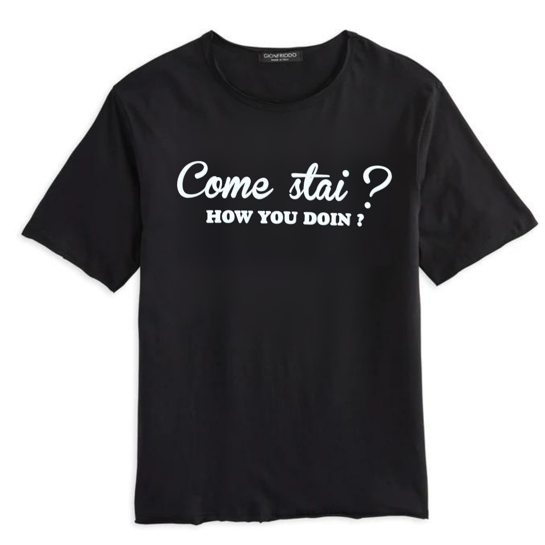 "Como Stai?" Short Sleeve Roll Neck T