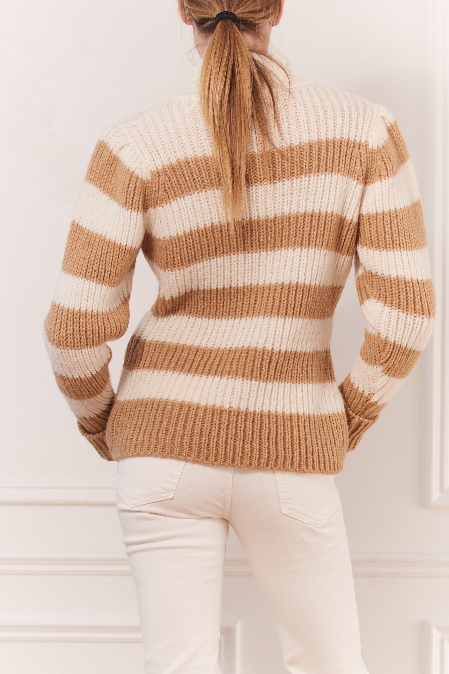 Striped turtleneck sweater