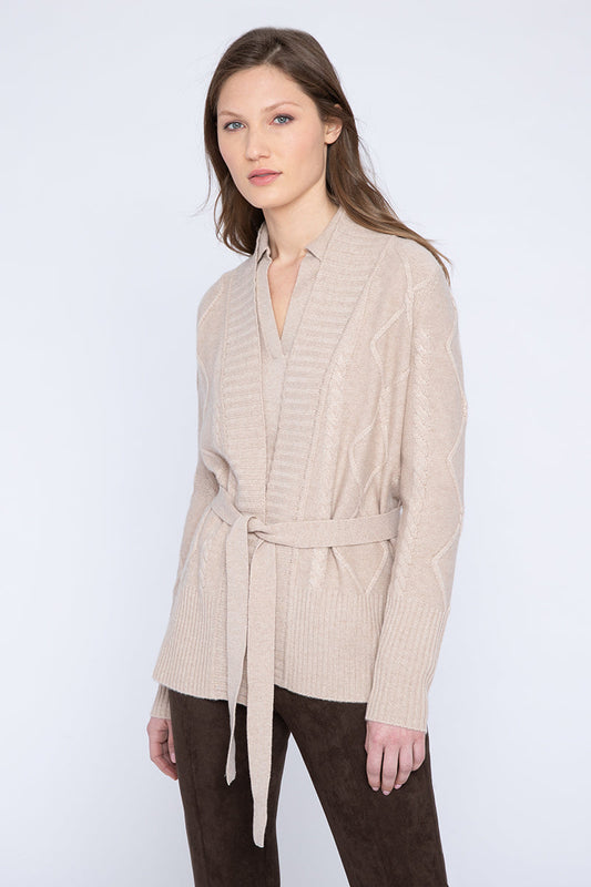 Belted Cable Cardigan