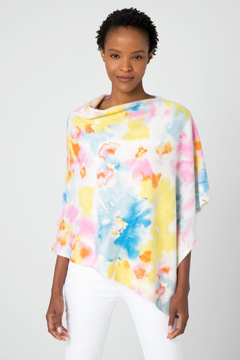 Painted Floral Poncho