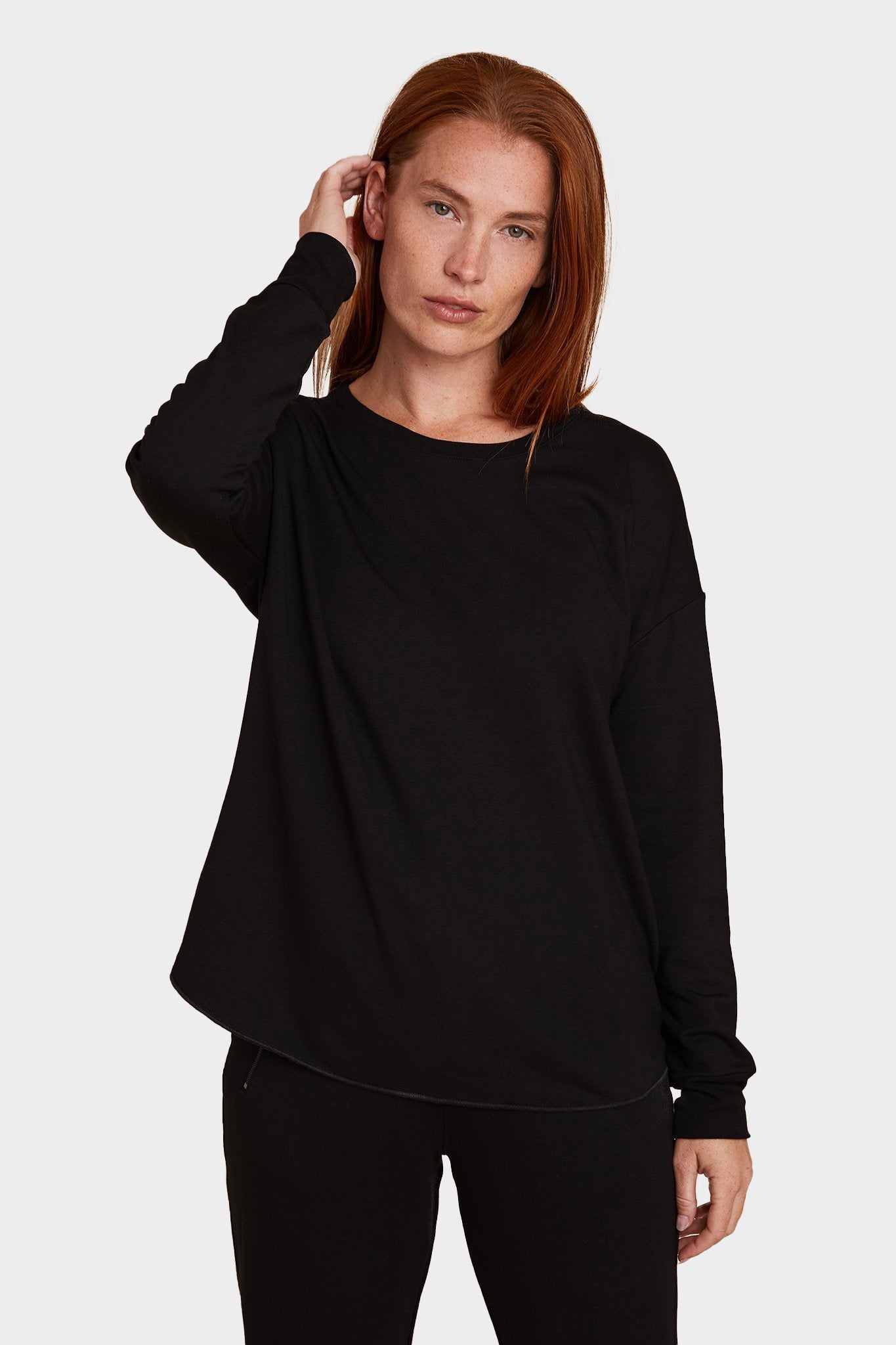 French Terry Oversized L/S Crewneck - Majestic Filatures Official Site of North America