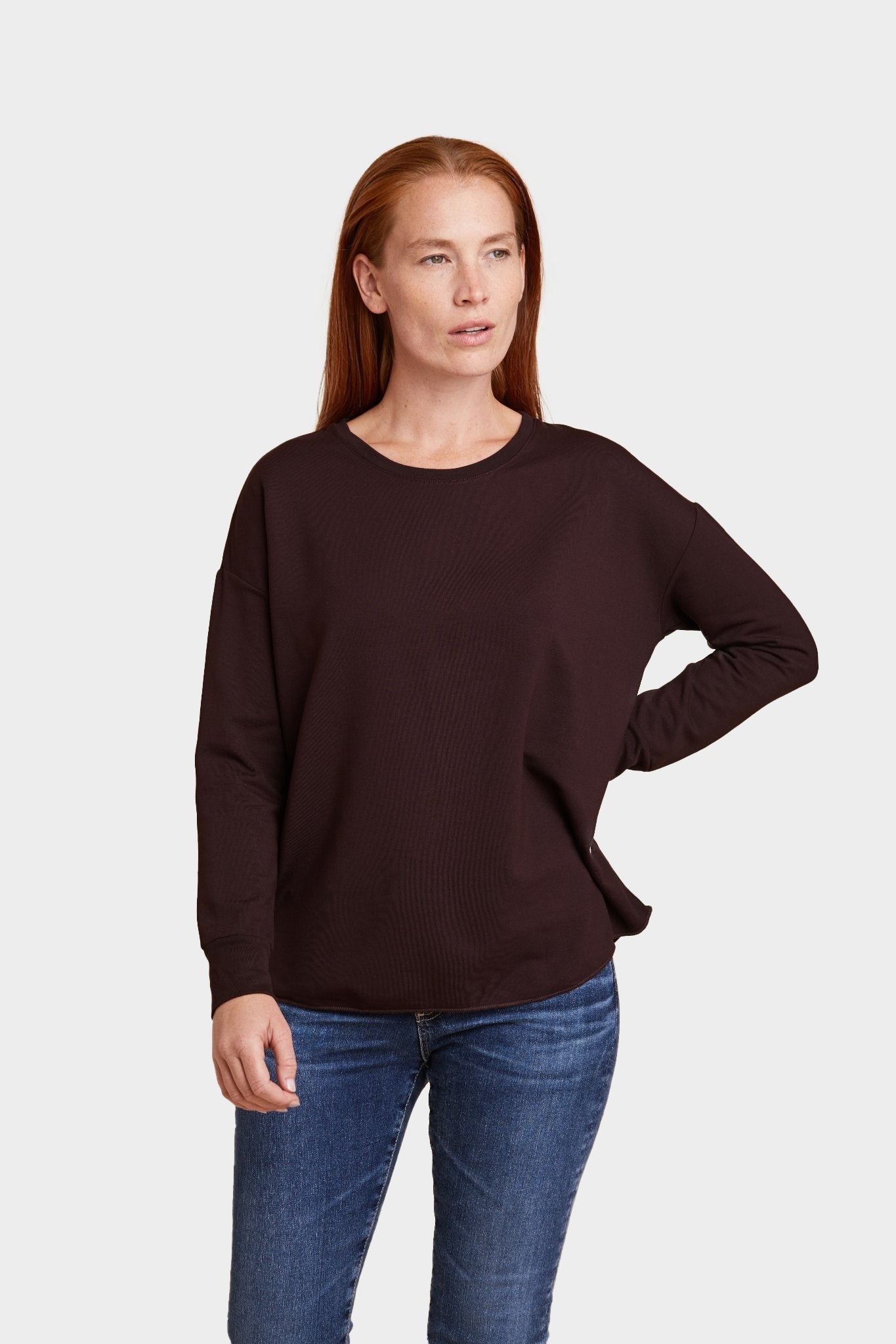 French Terry Oversized L/S Crewneck - Majestic Filatures Official Site of North America