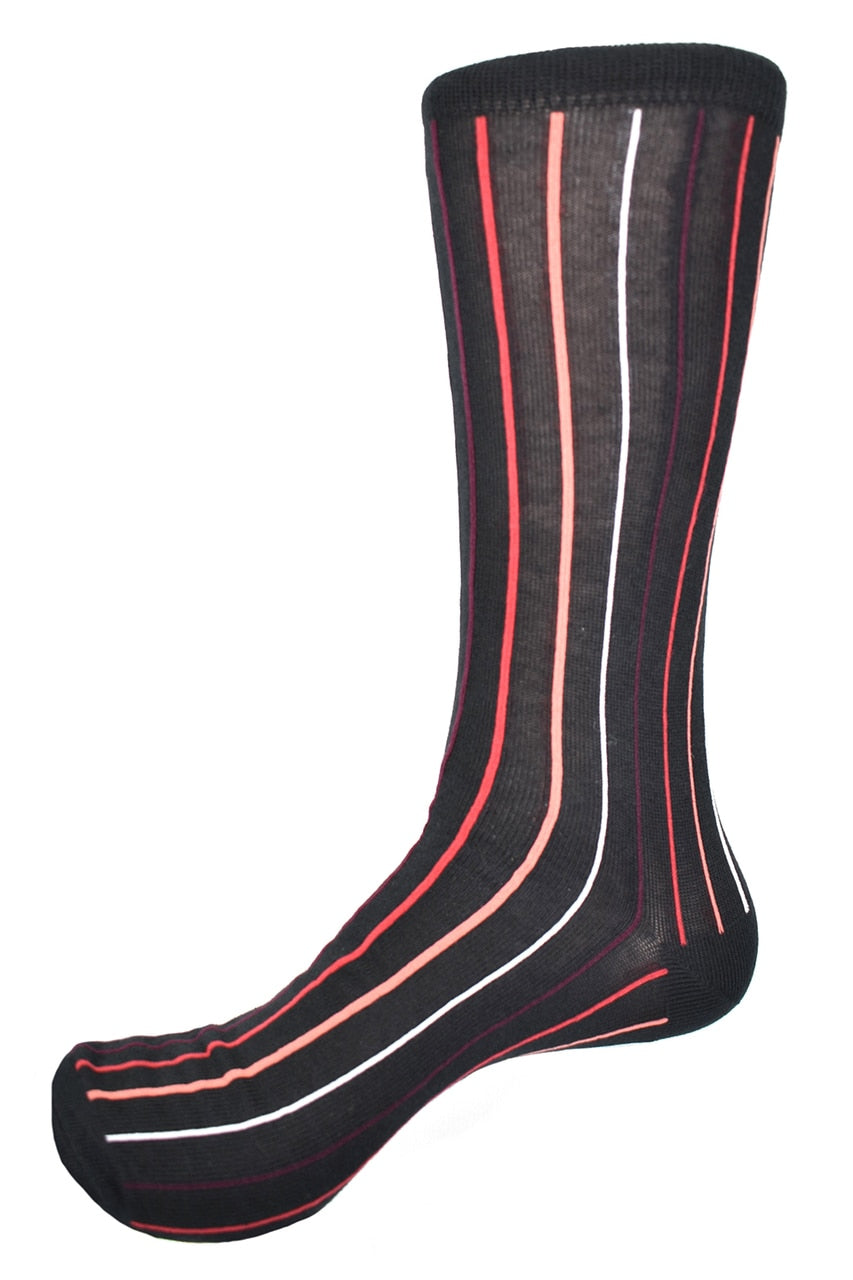 ZV1340BLACK Imperial Bold Black Stripe Mens Socks