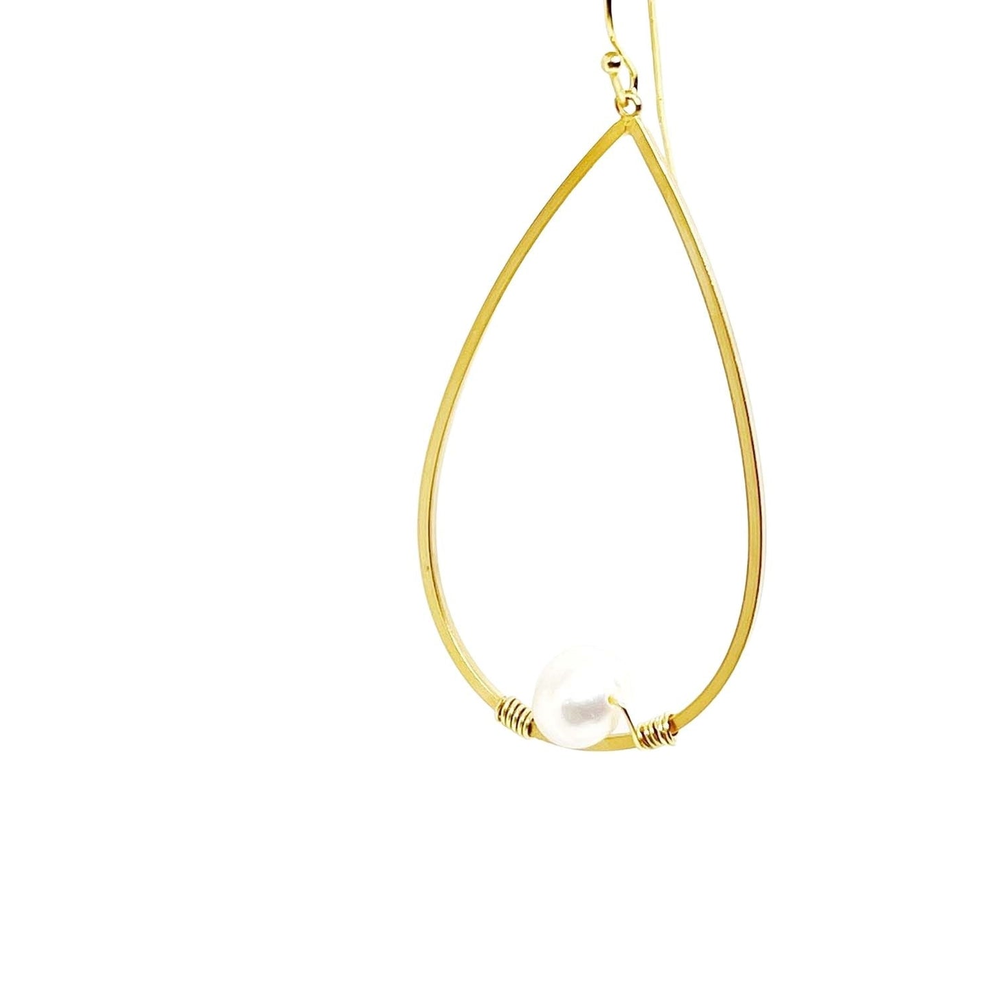 Rose Quartz Matte Gold Rolo Chain Earrings