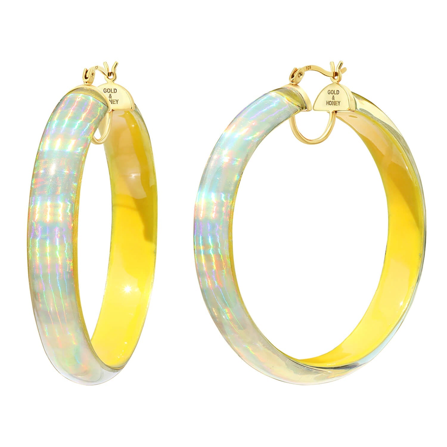 Rave Lucite Hoops in Yellow