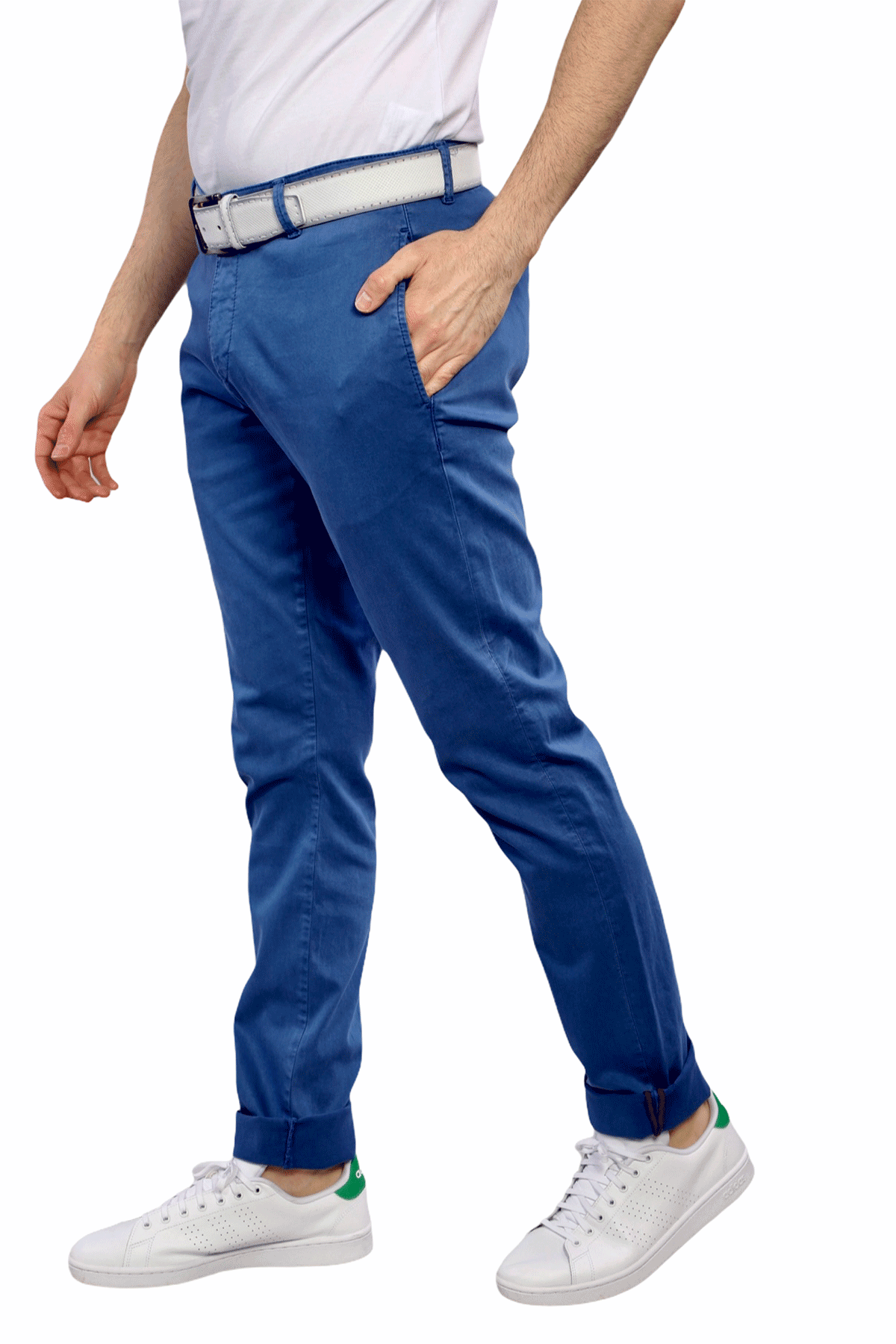 Flat Front Stretch Pants in Royal Blue - 7 Downie St.®